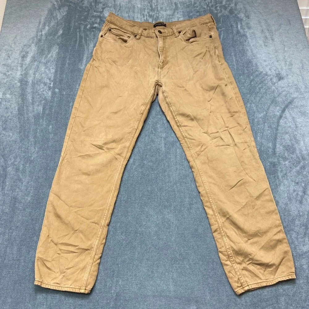 Banana Republic Jeans Mens 34x32 Tan Denim Cotton Stretch Regular Fit Casual